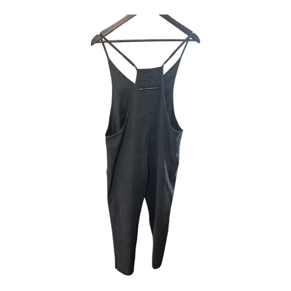 12) Boutique Black Washed Harem Romper Onesie Dupe Jumpsuit Size Medium NWOT - Picture 11 of 16
